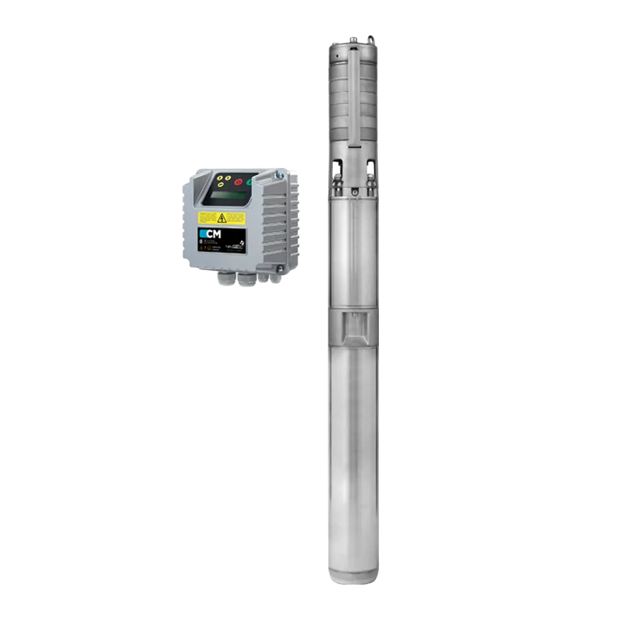 4HS – Smart submersible pump for wells, boreholes and water supply. Provides constant pressure, lower energy consumption and safer operation with integrated variable speed control.
